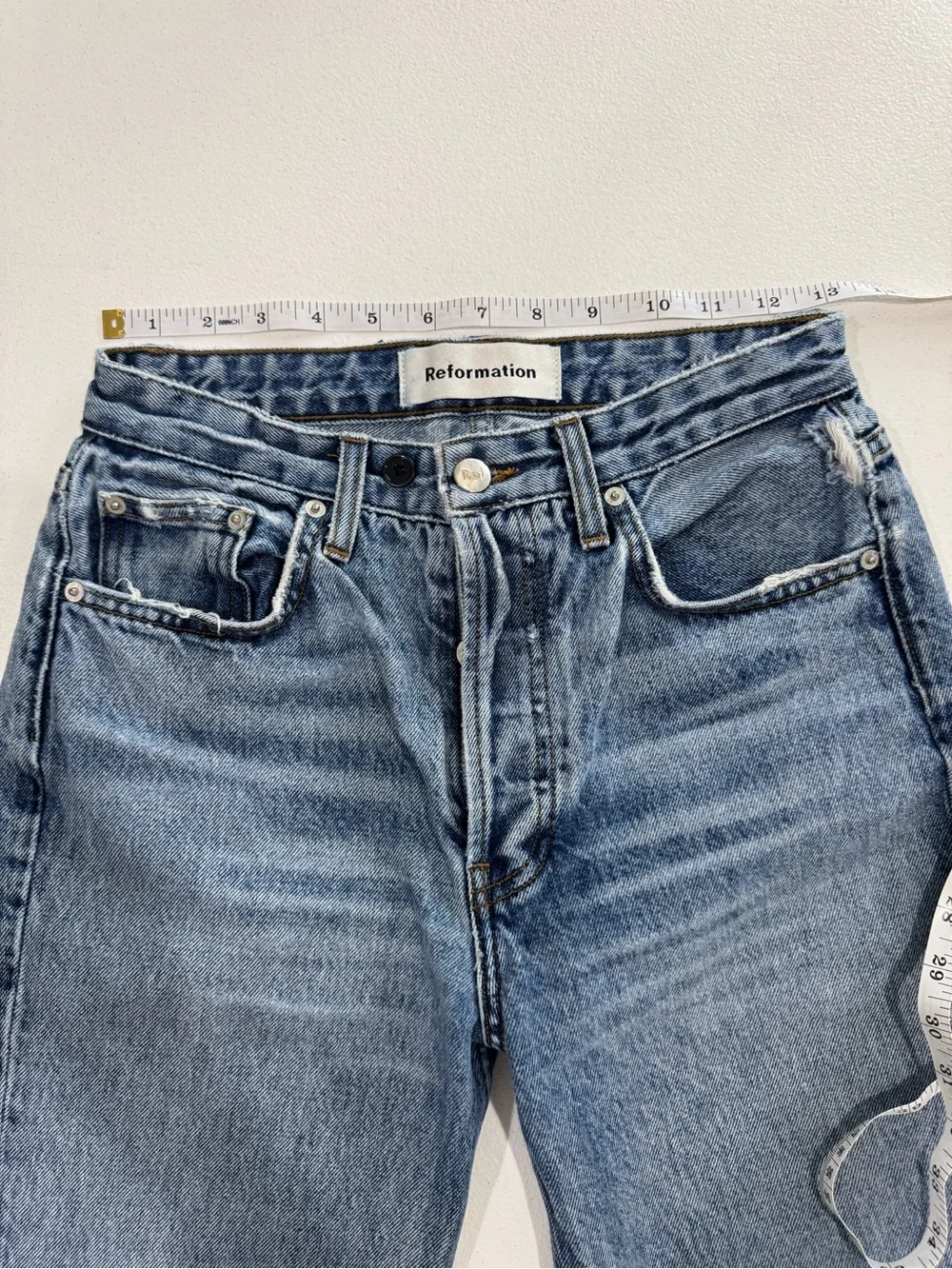 Reformation High Rise Straight Leg Button Fly Jeans Size 26
